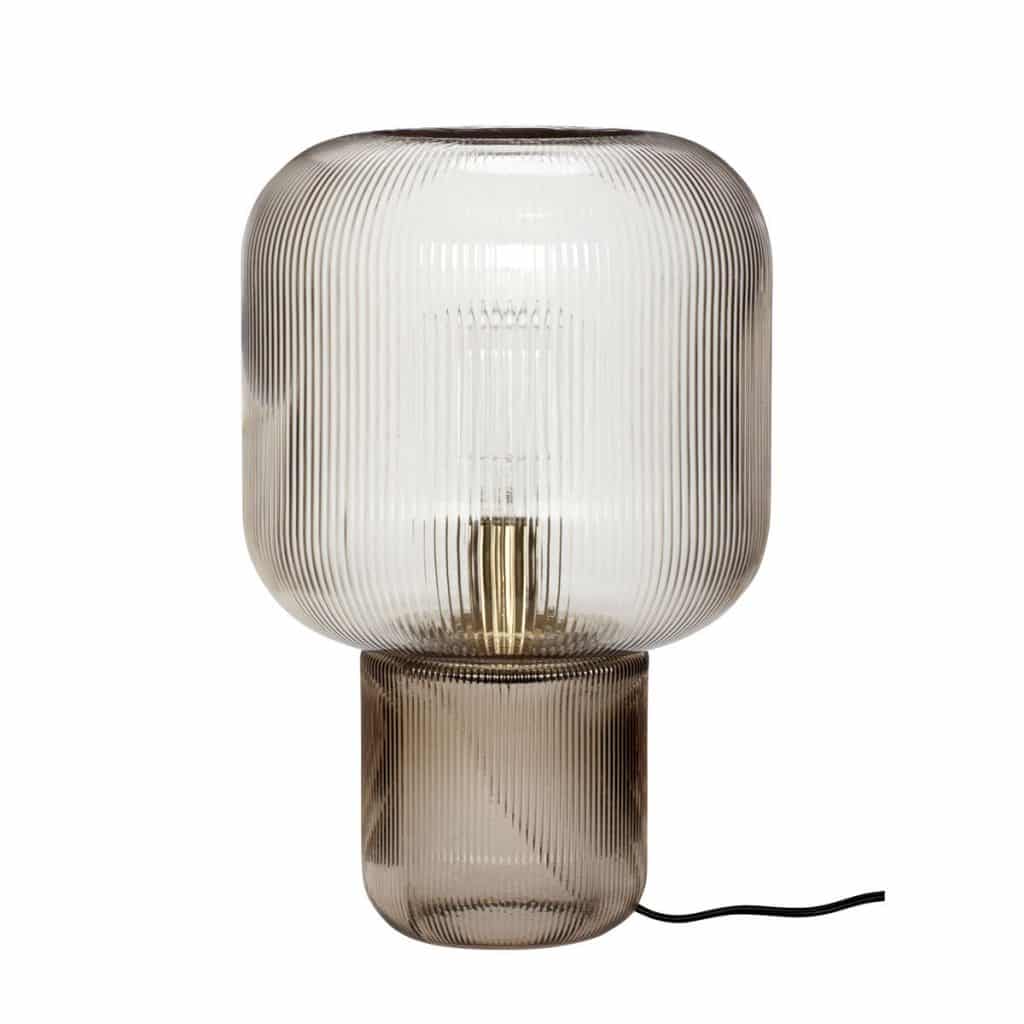 Hübsch Bordlampe Glass Smoke H42