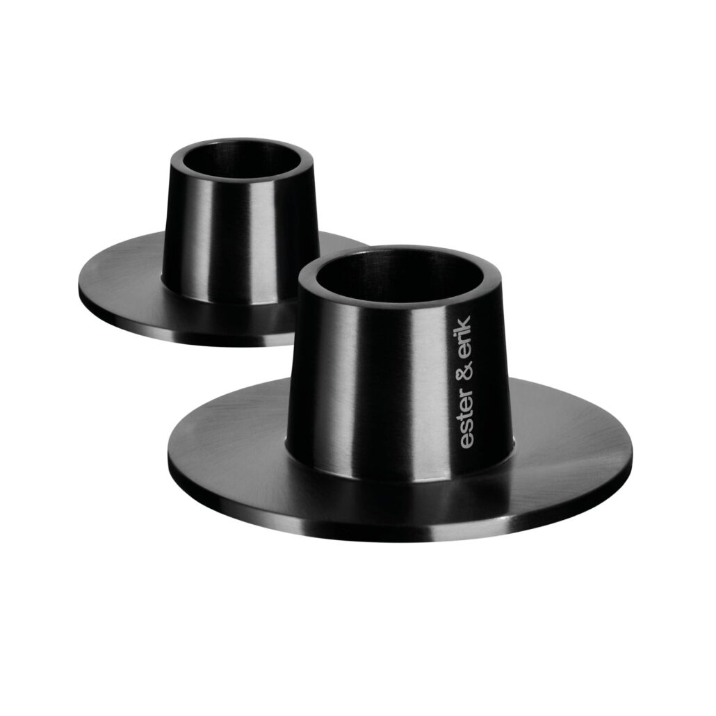 Ester & Erik Lysestake Medium Matt Sort 2-pk