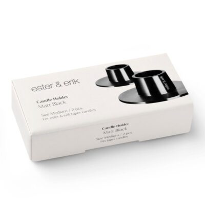 Ester & Erik Lysestake Medium Matt Sort 2-pk